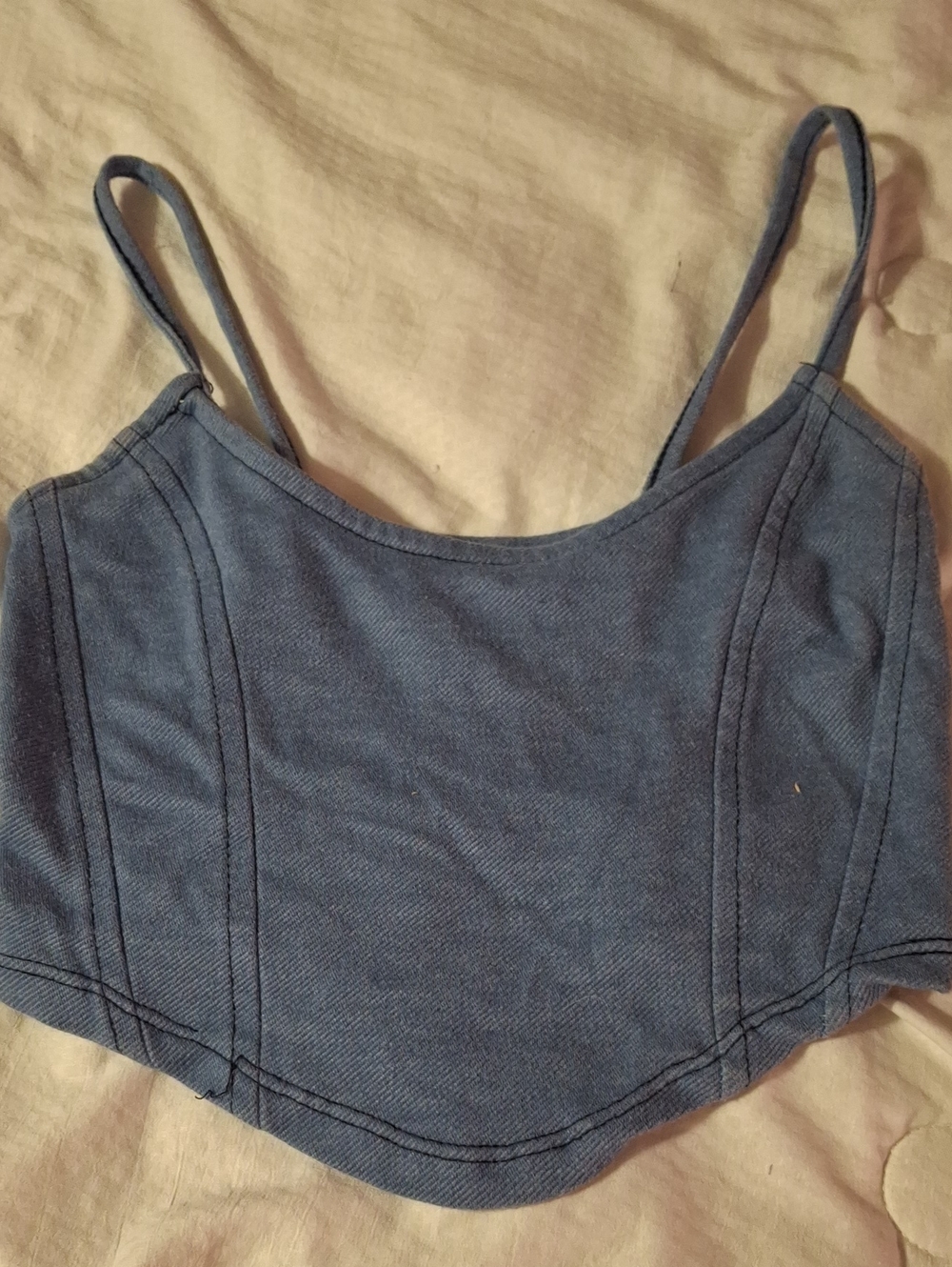 Rue21 Blue Cropped Bralette Tank with Thin Straps